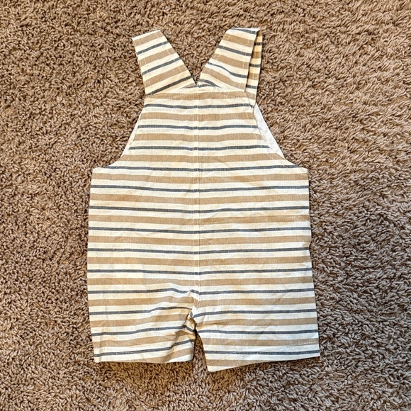 Calvin Klein Kids Overalls in Tan and White Stripes - Picture 2 of 2